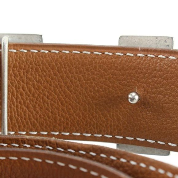 Hermès 32mm Martelee Reversible H Logo Belt Hammered Buckle 85h629s - Picture 5 of 12